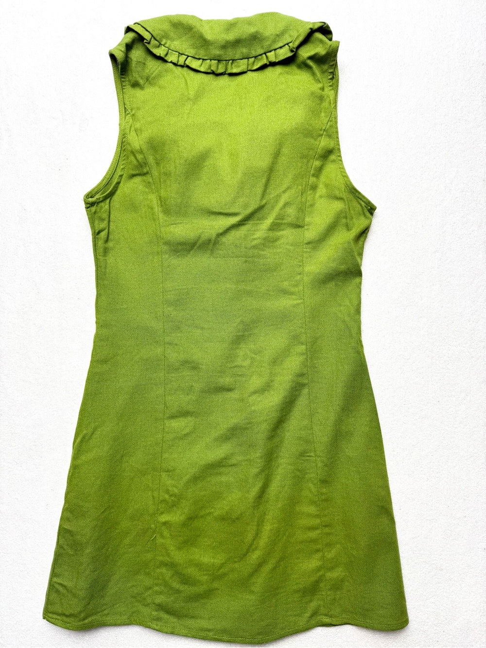 Monteau Green Ruffle-Collar Button-Front Mini Dress - Picture 4 of 8